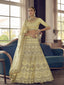 Lime Yellow Crepe Wedding Lehenga Choli Clothsvilla