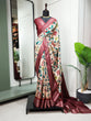 Load image into Gallery viewer, Maroon Color Printed With Zari Border Dola Silk Saree Clothsvilla