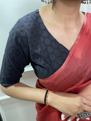 Maroon Color Plain Melanin Silk Saree Clothsvilla