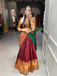 Load image into Gallery viewer, Maroon Color Zari Weaving Work Narayan Pet Cotton Lehenga Choli Clothsvilla