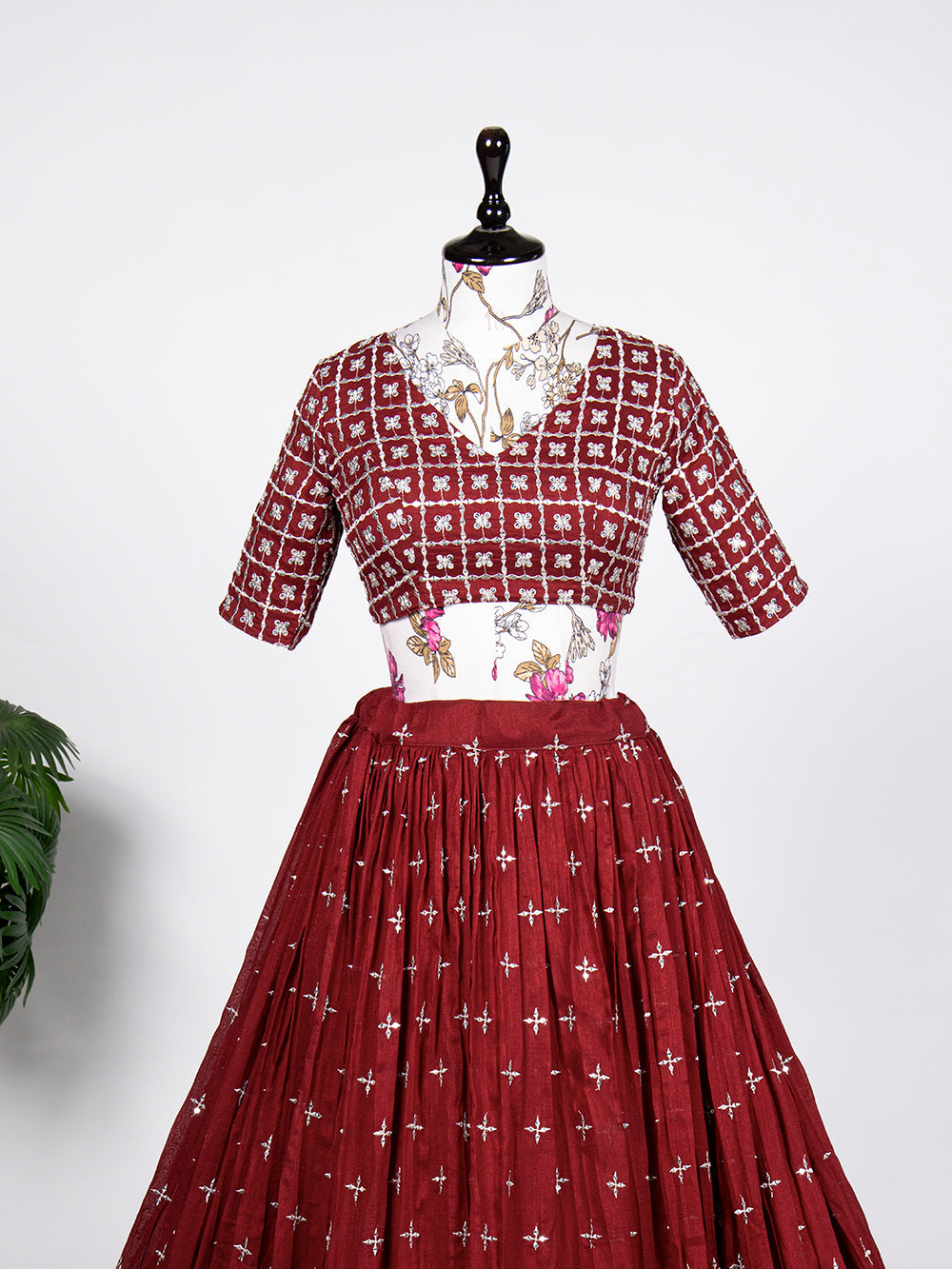Maroon Color Sequins Embroidery Work Neem Silk Lehenga Choli ClothsVilla.com