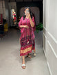 Load image into Gallery viewer, Maroon Color Digital Printed Gaji Silk Kaftan ClothsVilla.com