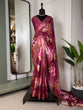 Load image into Gallery viewer, Maroon Color Printed With Zari Border Dola Silk Saree Clothsvilla