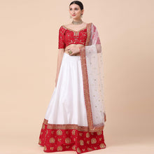 Load image into Gallery viewer, Maroon-White Party Wear Sequins Embroidered Satin Lehenga Choli Clothsvilla