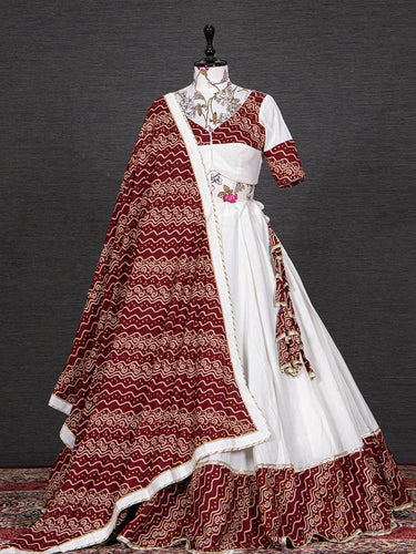 Maroon Color Foil And Printed Work Cotton Lehenga Choli Clothsvilla