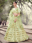 Marvellous Pista Green Net Lehenga Choli Clothsvilla