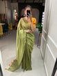 Load image into Gallery viewer, Mehendi Color Melanin Silk Saree Clothsvilla