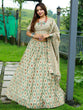 Load image into Gallery viewer, Mehendi Color Foil And Printed Chanderi Cotton Lehenga With Choli Clothsvilla
