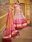 Multi Color Digital Printed gaji Silk Lehenga Clothsvilla