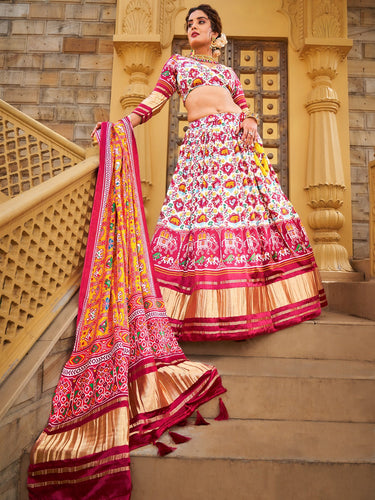 Royal Bridal Lehenga Choli in Pink Color Vaishali Silk with Gota Patti and Real Mirror Work Indian Bridal Lehenga Choli