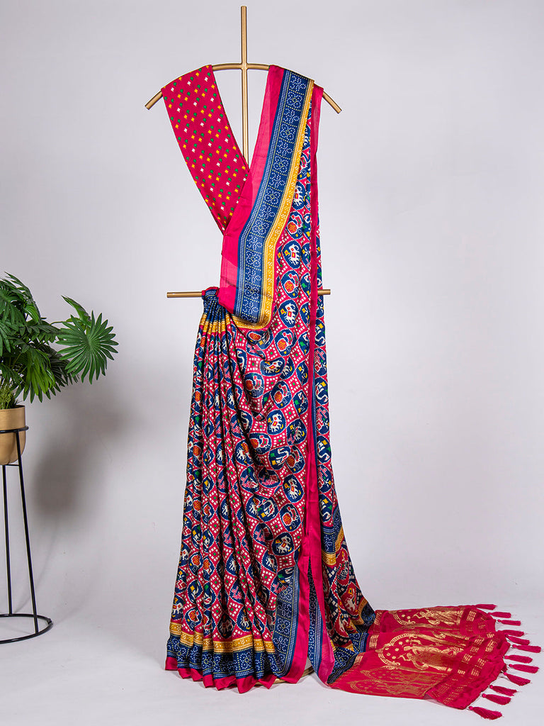 Multi Color Digital Printed Pure Gaji Silk Saree Clothsvilla