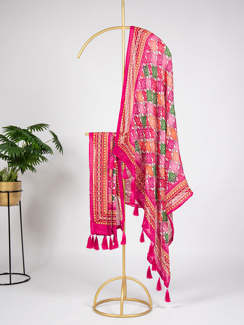 Multi Color Sequins And Thread Embroidery Work Pure Chiffon Silk Dupatta Clothsvilla Main image