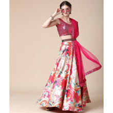 Load image into Gallery viewer, Multicolor Partywear Heavy Digital Printed Heavy Silk Lehenga Clothsvilla