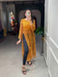 Mustard Color Animal Print Chiffon Kurti Clothsvilla