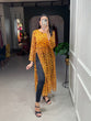 Load image into Gallery viewer, Mustard Color Animal Print Chiffon Kurti Clothsvilla