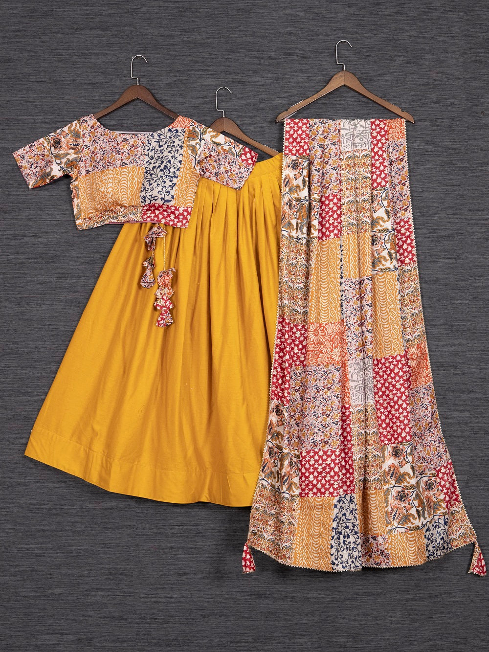 Mustard Color Pure Cotton Lehenga Choli Clothsvilla