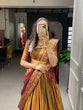 Load image into Gallery viewer, Mustard Color Zari Weaving Work Narayan Pet (Cotton) South Style Lehenga Choli ClothsVilla.com
