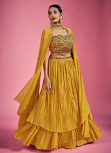 Load image into Gallery viewer, Mustard Mirror Engagement Readymade Lehenga Clothsvilla