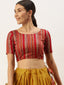 Mustered Color Foil And Printed Cotton Ready Made Blouse Clothsvilla