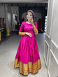 Load image into Gallery viewer, Pink Color Zari Weaving Work Narayan Pet Cotton Gown Clothsvilla