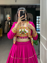 Load image into Gallery viewer, Pink Color Plain With Gota Patti Rayon Two Piece Chaniya Choli ClothsVilla