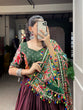 Load image into Gallery viewer, Brown Color Patola Print With Gamthi Work And Mirror Work Dola Silk Chaniya Choli ClothsVilla
