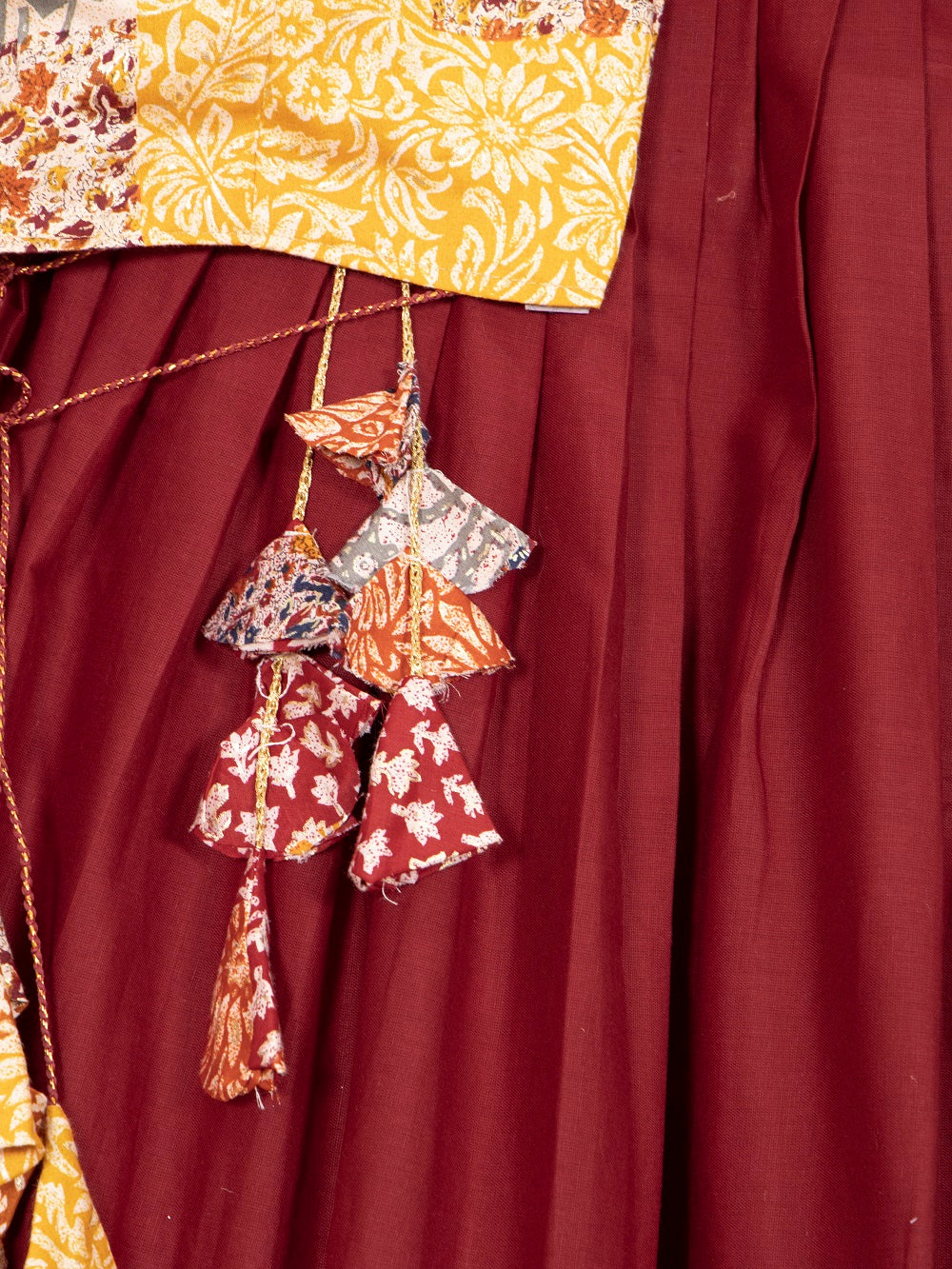 Black Maroon Khadi Cotton Chaniya Choli with Aari Work main image 0