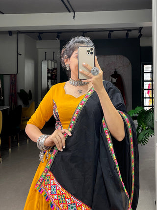 Mustard Color Gamthi Patch Work Cotton Garba Choli ClothsVilla