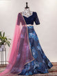 Load image into Gallery viewer, Navy Blue Color Printed Digital Satin Silk Lehenga Choli Clothsvilla