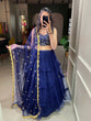 Load image into Gallery viewer, Navy Blue Color Plain net Lehenga Choli Clothsvilla