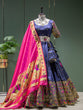 Load image into Gallery viewer, Navy Blue Color Weaving Zari Work Jacquard Paithani Lehenga Choli Clothsvilla