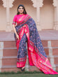 Load image into Gallery viewer, Navy Blue Color Patola with Foil Printed Dola Silk Saree Clothsvilla