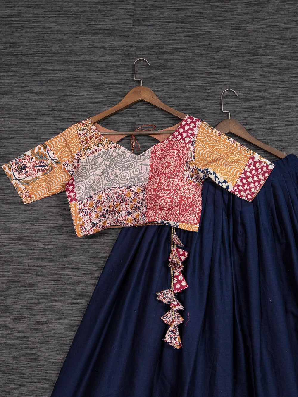 Navy Blue Color Pure Cotton Chaniya Choli Set Clothsvilla
