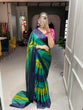 Load image into Gallery viewer, Navy Blue Color Zari Lining Work Rangoli Padding Saree Clothsvilla