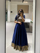 Load image into Gallery viewer, Navy Blue Color Weaving Zari Work rangoli Silk Gown Dress Clothsvilla