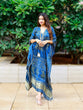 Load image into Gallery viewer, Navy Blue Color Digital Bandhej Printed Pure Gaji Silk Kaftan Clothsvilla