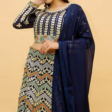 Load image into Gallery viewer, Navy Blue Sequins Embroidered Georgette Lehenga Choli Clothsvilla