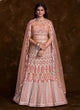 Load image into Gallery viewer, Net Peach Thread and zari A Line Lehenga Choli Clothsvilla