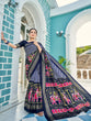 Load image into Gallery viewer, Navy Blue Color Patola &amp; Foil Printed Dola Silk Saree Clothsvilla