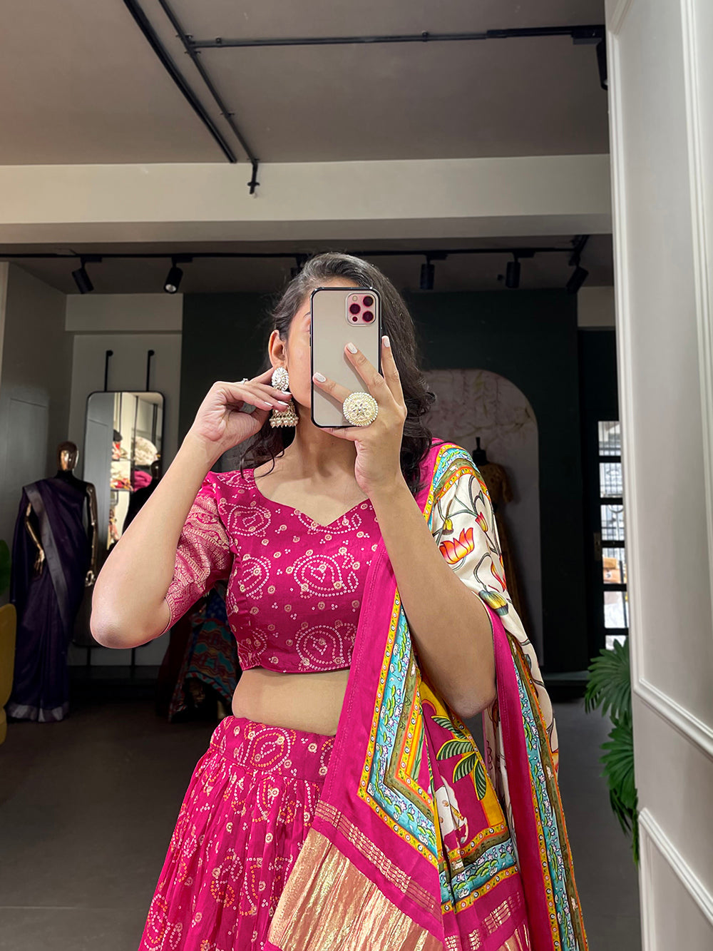 Pink Color Printed With Zari Weaving Work Viscose Dola Silk Lehenga Choli Clothsvilla