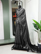 Load image into Gallery viewer, Black Color Printed With Zari Border Dola Silk Saree Clothsvilla