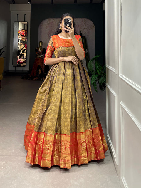 Purple Color Zari Weaving Work Kanjivaram Dress Clothsvilla Main image