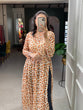 Load image into Gallery viewer, Brown Color Animal Print Chiffon Kurti Clothsvilla