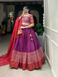 Load image into Gallery viewer, Purple Color Bandhani And Ajrakh Print With Foil Work  Dola Silk Chaniya Choli Clothsvilla