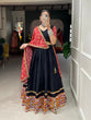 Load image into Gallery viewer, Black Color Gamthi Work With Mirror Work Cotton Chaniya Choli ClothsVilla.com
