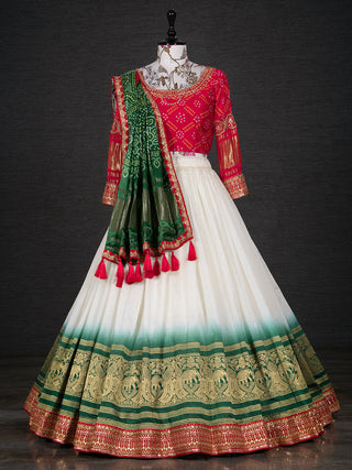 White Color Navratri Special Chaniya Choli Design Clothsvilla