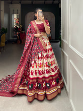 Load image into Gallery viewer, Off White Color Patola Printed With Foil Work Tussar Silk Lehenga Choli ClothsVilla