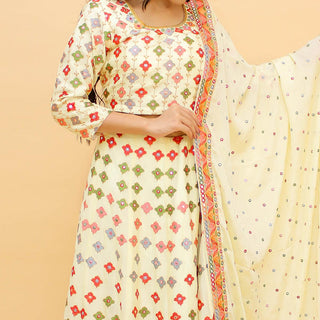 Off-White Embroidered With Embellished Chiffon Lehenga Choli Clothsvilla