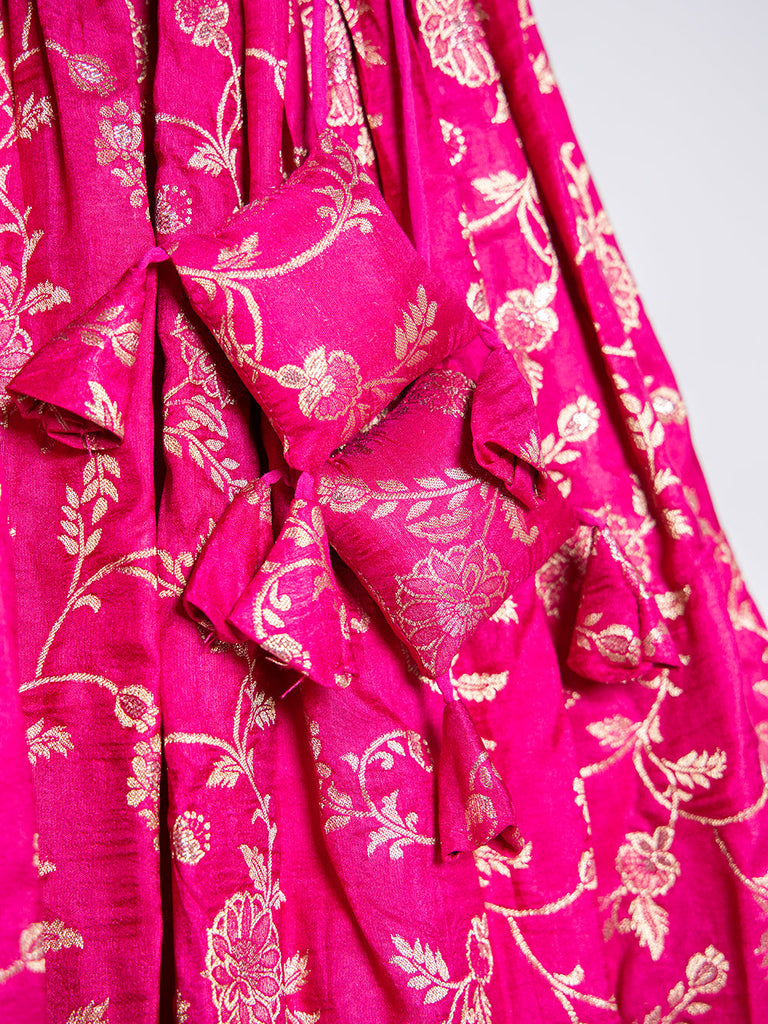 Pink Color Weaving work Jacquard Lehenga Choli Clothsvilla