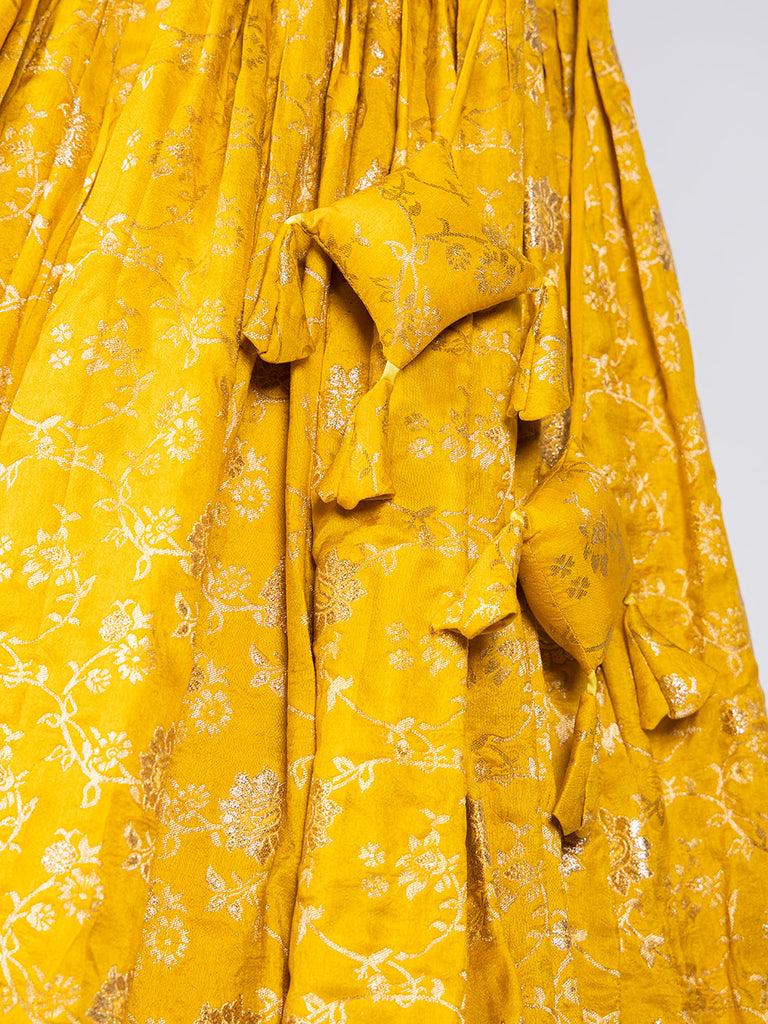 Yellow Color Weaving work Jacquard Lehenga Choli Clothsvilla